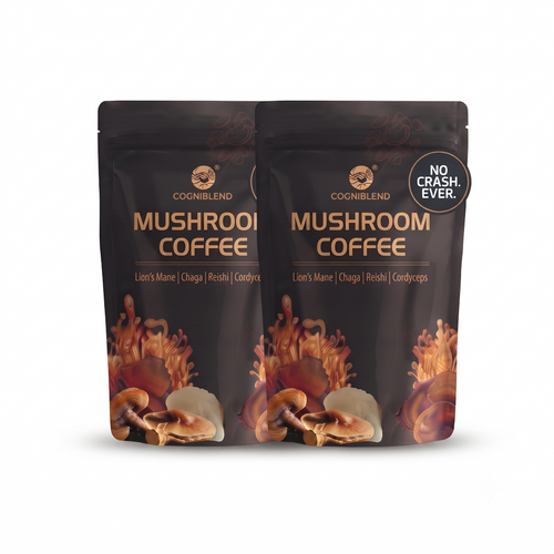 CogniBlend Mushroom Coffee 2-bag pack (Focus Stack) with Lion's Mane, Chaga, Reishi and Cordyceps